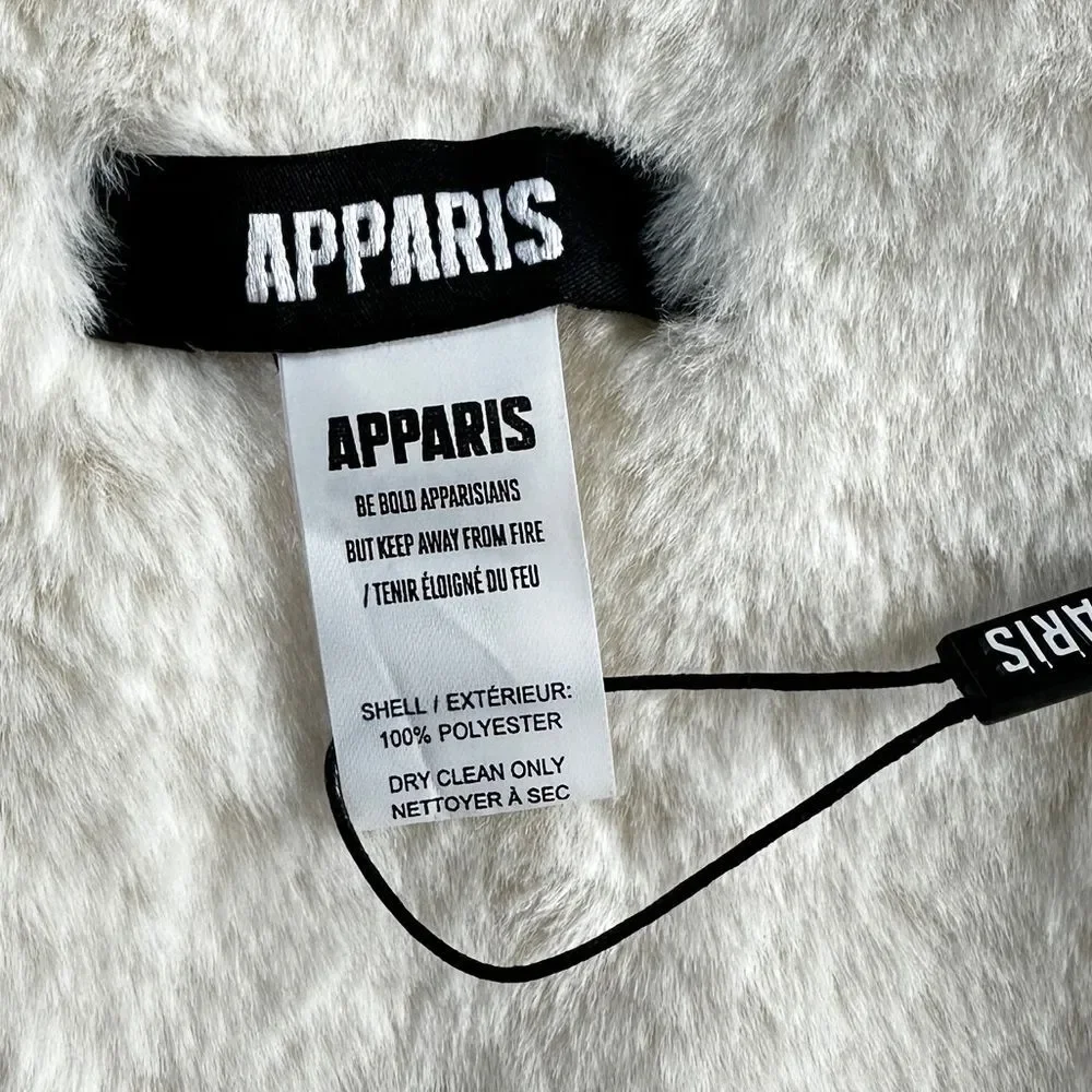 NWT Apparis Ivory Faux Fur Crisscross Scarf Winter Wrap One size 46
